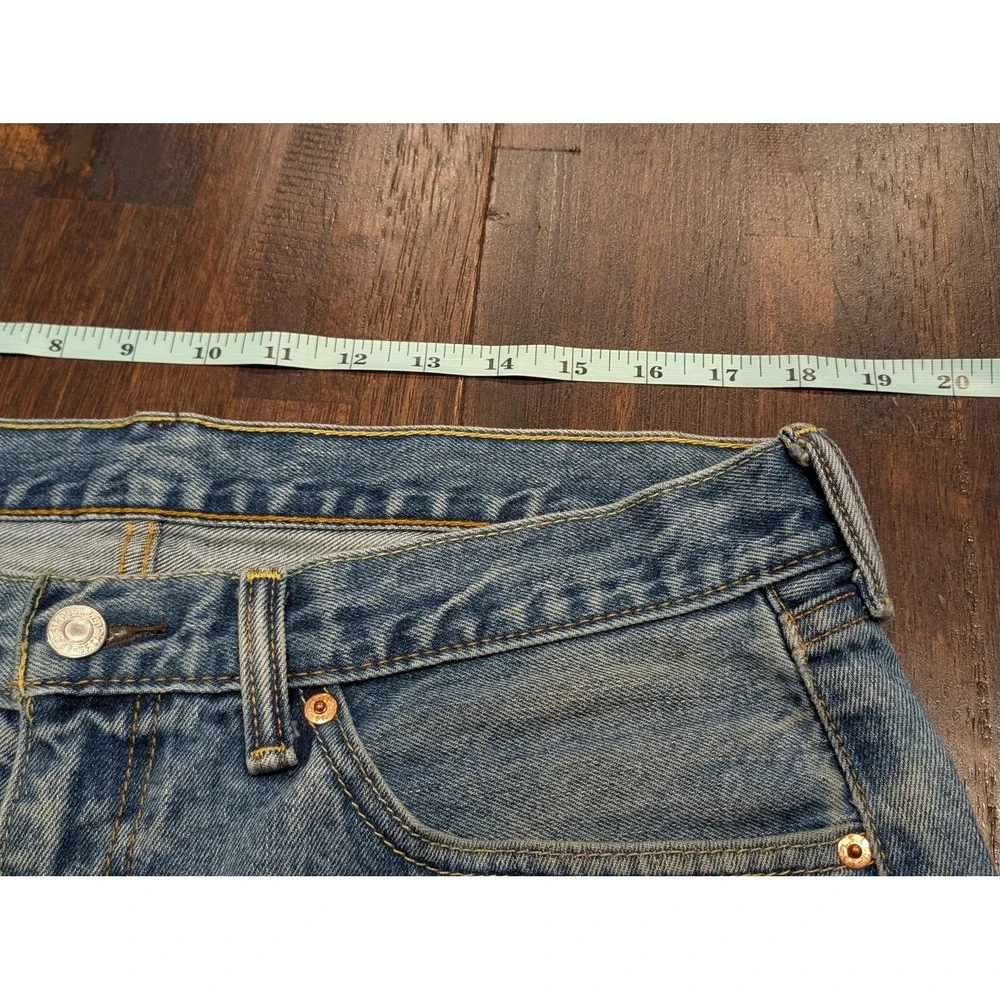Levis 505 Jeans‎ Mens 36x32 Blue Denim Straight Leg Zip Fly Red Tab Medium Wash